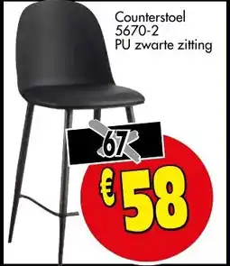 Budget Meubelen Counterstoel 5670-2 PU Zwarte Zitting aanbieding