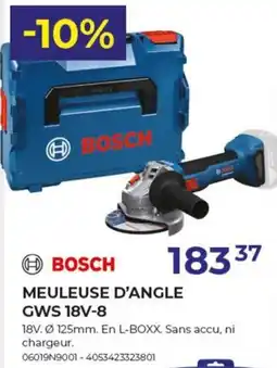 Meno Bosch Meuleuse D'Angle GWS 18V-8 aanbieding