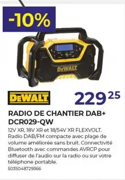 Meno Dewalt Radio De Chantier DAB+ DCR029-QW aanbieding