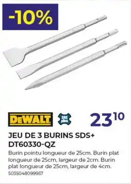 Meno Dewalt Jeu de 3 Burins SDS+ DT60330-QZ aanbieding