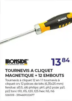Meno Ironside Tournevis a Cliquet Magnetique + 12 Embouts aanbieding