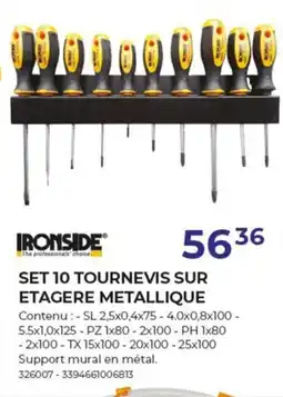 Meno Ironside Set 10 Tournevis Sur Etagere Metallique aanbieding