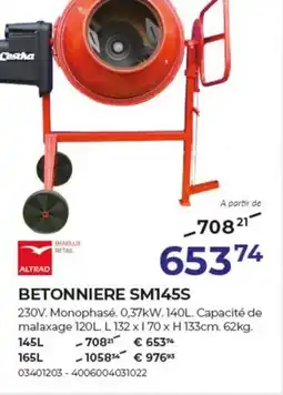 Meno Altrad Betonniere SM145S aanbieding