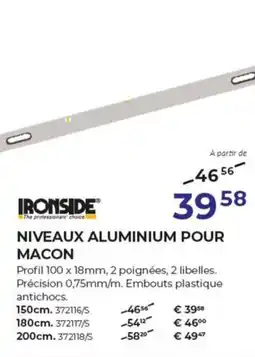 Meno Ironside Niveaux Aluminium Pour Macon aanbieding