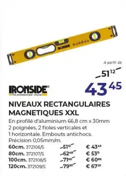 Meno Ironside Niveaux Rectangulaires Magnetiques XXL aanbieding