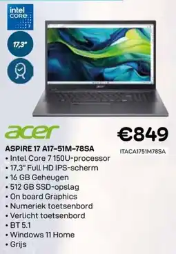 CompuDeals Acer Aspire 17 A17-51M-78SA aanbieding