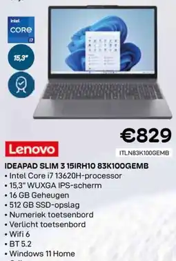 CompuDeals Lenovo Ideapad Slim 3 15IRH10 83K100GEMB aanbieding