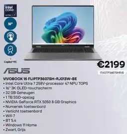 CompuDeals Asus vivobook 16 FLIPTP3607SH-RJ013W-BE aanbieding