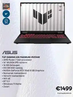 CompuDeals Asus tuf gaming a16 FA608UM-RV014W aanbieding