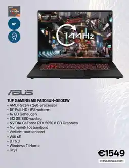 CompuDeals Asus tuf gaming A18 FA808UH-S8013W aanbieding