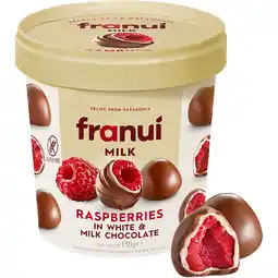 Albert Heijn Franui Raspberries in white & milk chocolate aanbieding
