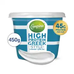 Albert Heijn Campina High protein yoghurt Greek style 1,5% aanbieding