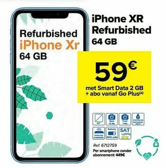 Carrefour Apple iphone xr refurbished 64 gb aanbieding