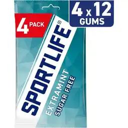 Albert Heijn Sportlife Extramint sugar free gums 4-pack aanbieding