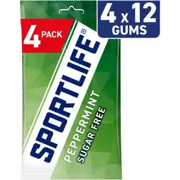Albert Heijn Sportlife Peppermint sugar free gums 4-pack aanbieding