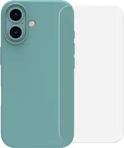 Coolblue BlueBuilt Back Cover iPhone 16 Groen + Screenprotector Glas aanbieding