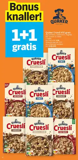 Albert Heijn Quaker Cruesli 450 gram aanbieding