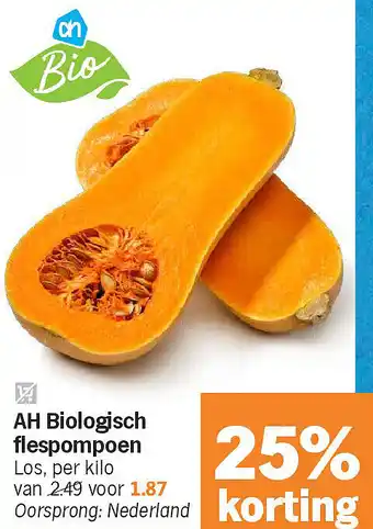 Albert Heijn AH Biologisch flespompoen aanbieding