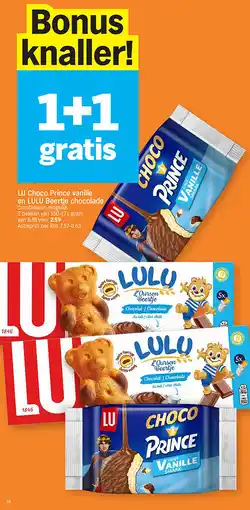 Albert Heijn LU Choco Prince vanille en LULU Beertje chocolade aanbieding
