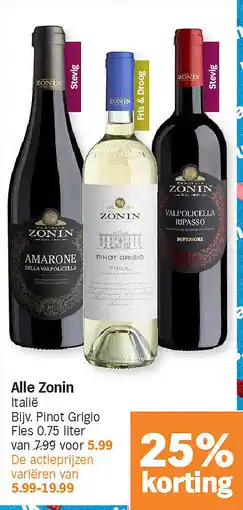 Albert Heijn Alle Zonin aanbieding