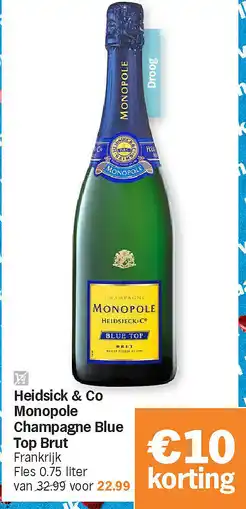 Albert Heijn Heidsick & Co Monopole Champagne Blue Top Brut aanbieding