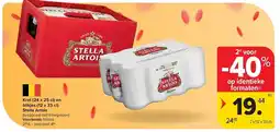 Carrefour Stella Artois krat en blikjes aanbieding