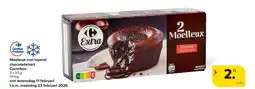 Carrefour Moelleux met lopend chocoladehart Carrefour aanbieding