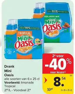 Carrefour Drank Mini Oasis aanbieding