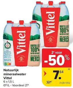 Carrefour Natuurlijk mineraalwater Vittel aanbieding