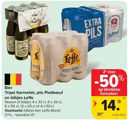 Carrefour Bier Tripel Karmeliet, pils Piedbœuf en blikjes Le e aanbieding