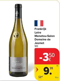 Carrefour Frankrijk Loire Menetou-Salon Domaine de Jesmet aanbieding