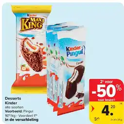 Carrefour Desserts Kinder aanbieding