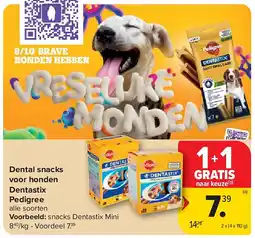Carrefour Dental snacks voor honden Dentastix Pedigree aanbieding