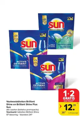 Carrefour Vaatwastabletten Brilliant Shine en Brilliant Shine Plus Sun aanbieding