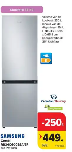 Carrefour Combi RB34C600ESA/EF aanbieding