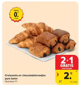 Carrefour Croissants en chocoladebroodjes pure boter aanbieding
