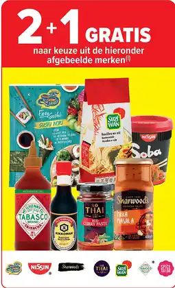 Carrefour naar keuze uit de hieronder afgebeelde merken aanbieding