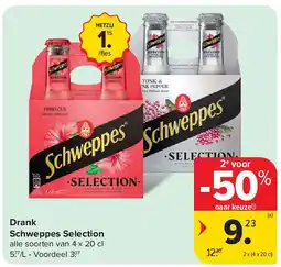 Carrefour Drank Schweppes Selection aanbieding