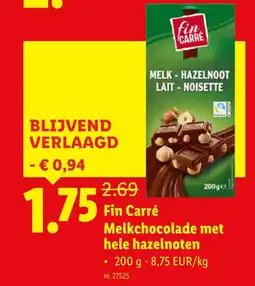 Lidl Melkchocolade met hele hazelnoten aanbieding