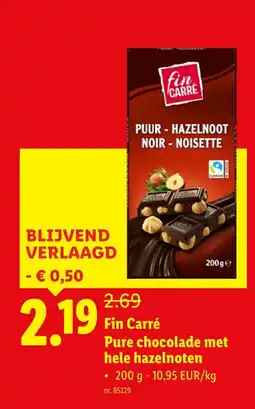 Lidl Pure chocolade met hele hazelnoten aanbieding