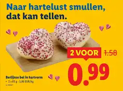 Lidl Berlijnse bol in hartvorm aanbieding