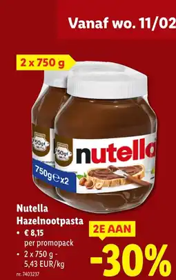 Lidl Hazelnootpasta aanbieding