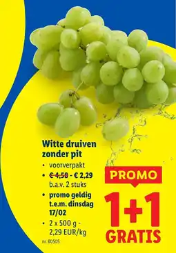 Lidl Witte druiven zonder pit aanbieding