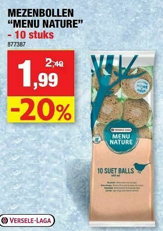 Hubo Mezenbollen menu nature aanbieding