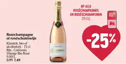 Delhaize Roséchampagne of Roséschuimwijn aanbieding
