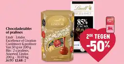 Delhaize Chocoladetablet of Pralines aanbieding