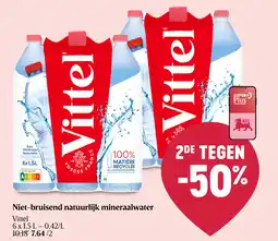 Delhaize Vittel Niet-bruisend natuurlijk mineraalwater aanbieding