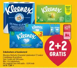 Delhaize Kleenex Zakdoeken of Keukenrol aanbieding