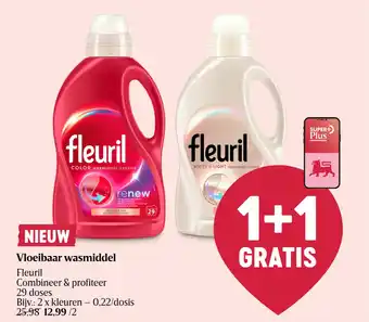 Delhaize Fleuril Vloeibaar wasmiddel aanbieding