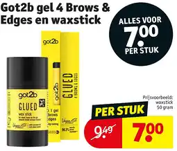 Kruidvat Got2b gel 4 Brows & Edges en waxstick aanbieding